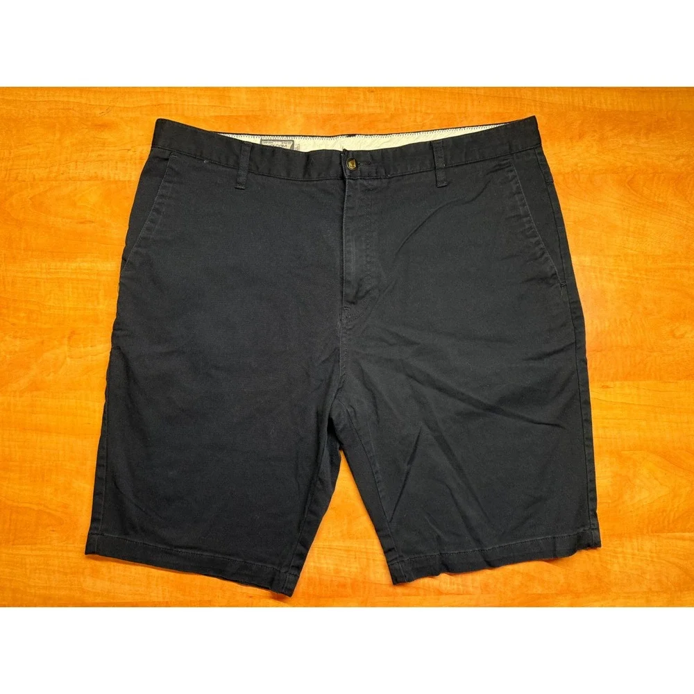 Volcom Mens Chino Shorts Black Size 38 Cotton Blend Stretch Flat Front Skate